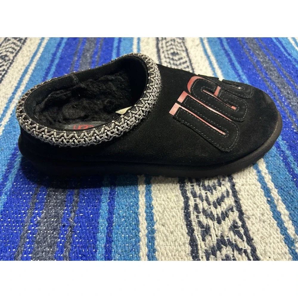 UGG Mens Tasman Graphic Shadow Logo Slippers Black Size 8 Loungewear